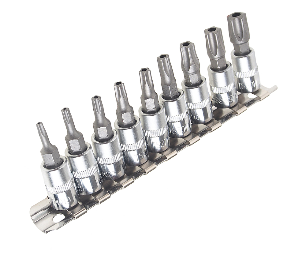 Набор бит-головок 1/4" TORX 5-ти гранных TS10H-TS50H 9 предметов JTC