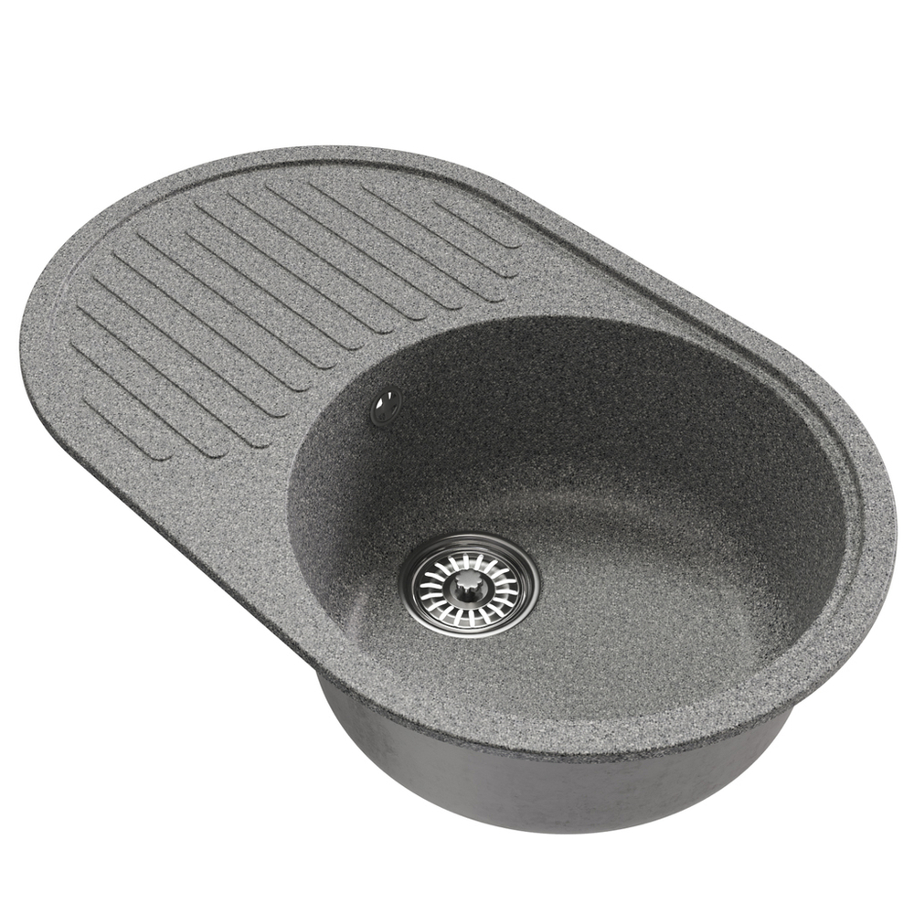 Мойка ML-GM16 КОМФОРТ овальная с крылом, темно-серая (309), 730*460*180мм