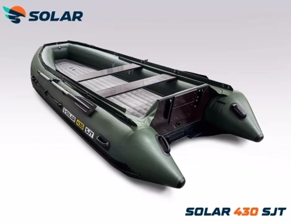 Лодка надувная моторная solar-430 super jet tunnel