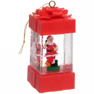 Сувенир с подсветкой Christmas «Подарок - Дед Мороз» 5,5х11,5 см, красный
