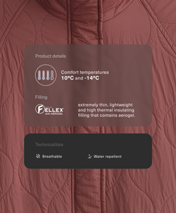 Oysho Водоотталкивающая утепленная куртка FELLEX® AEROGEL, линялый махагон