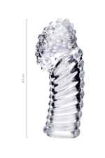 Прозрачная рельефная насадка на палец Dale - 8,5 см. (Цвет: прозрачный)