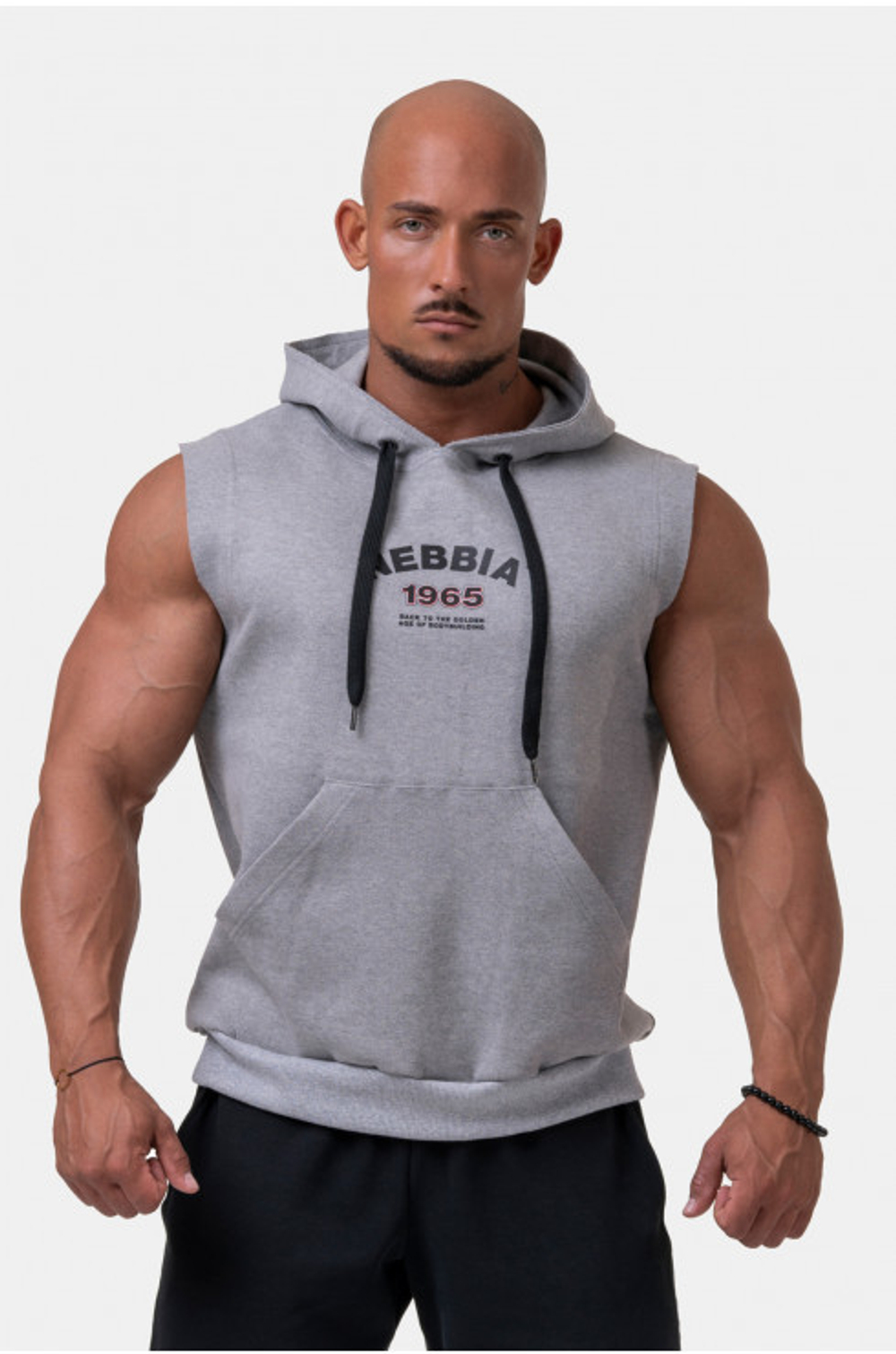 Мужская футболка Nebbia Golden Era ragtop hoodie 197 light grey