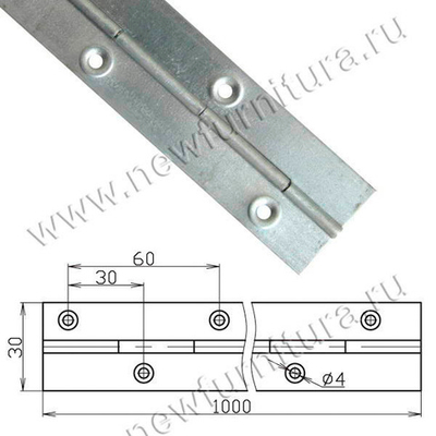 Петля рояльная  1000 цинк (4659)