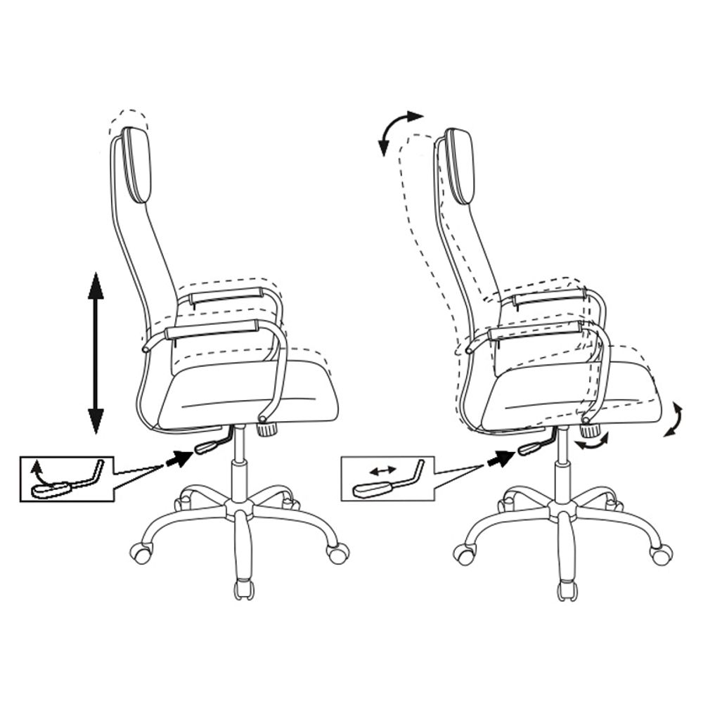 Кресло руководителя Бюрократ KB-9N/BLACK, СН, TW-01/TW-11 ткань черная/сетка черная