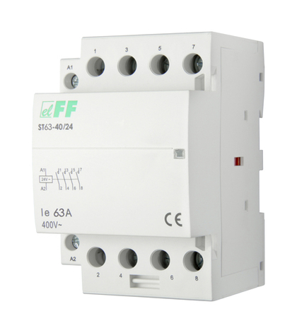 Контактор модульный ST-63-40/24 63А 4NO 24В АС F&F