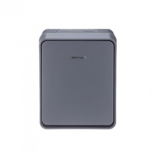 Выключатель 1-кл. ОП AtlasDesign PROFI IP54 10AX с подсветкой антрацит SE ATN544013