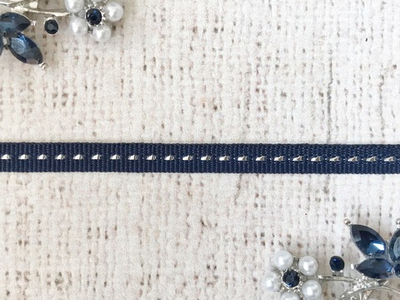 Тесьма отделочная с пунктиром, ш. 0,8 см. (темно-синий)