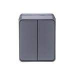 ATLASDESIGN PROFI IP54 О/У 2-клавишный ВЫКЛЮЧАТЕЛЬ, сх.5, 10АХ, АНТРАЦИТ