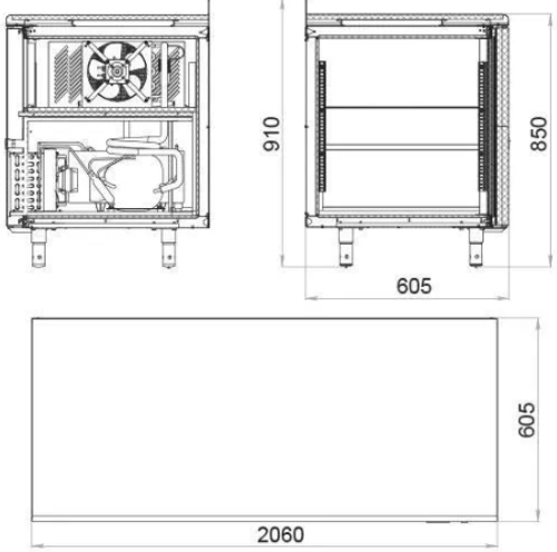 Среднетемпературный холодильный стол Polair TM4-G