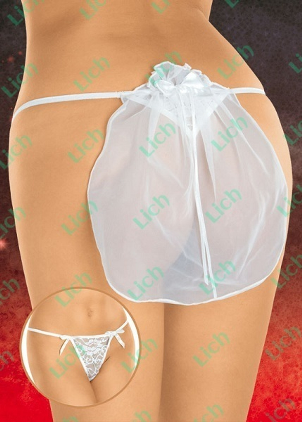 Трусики-стринг с фатой