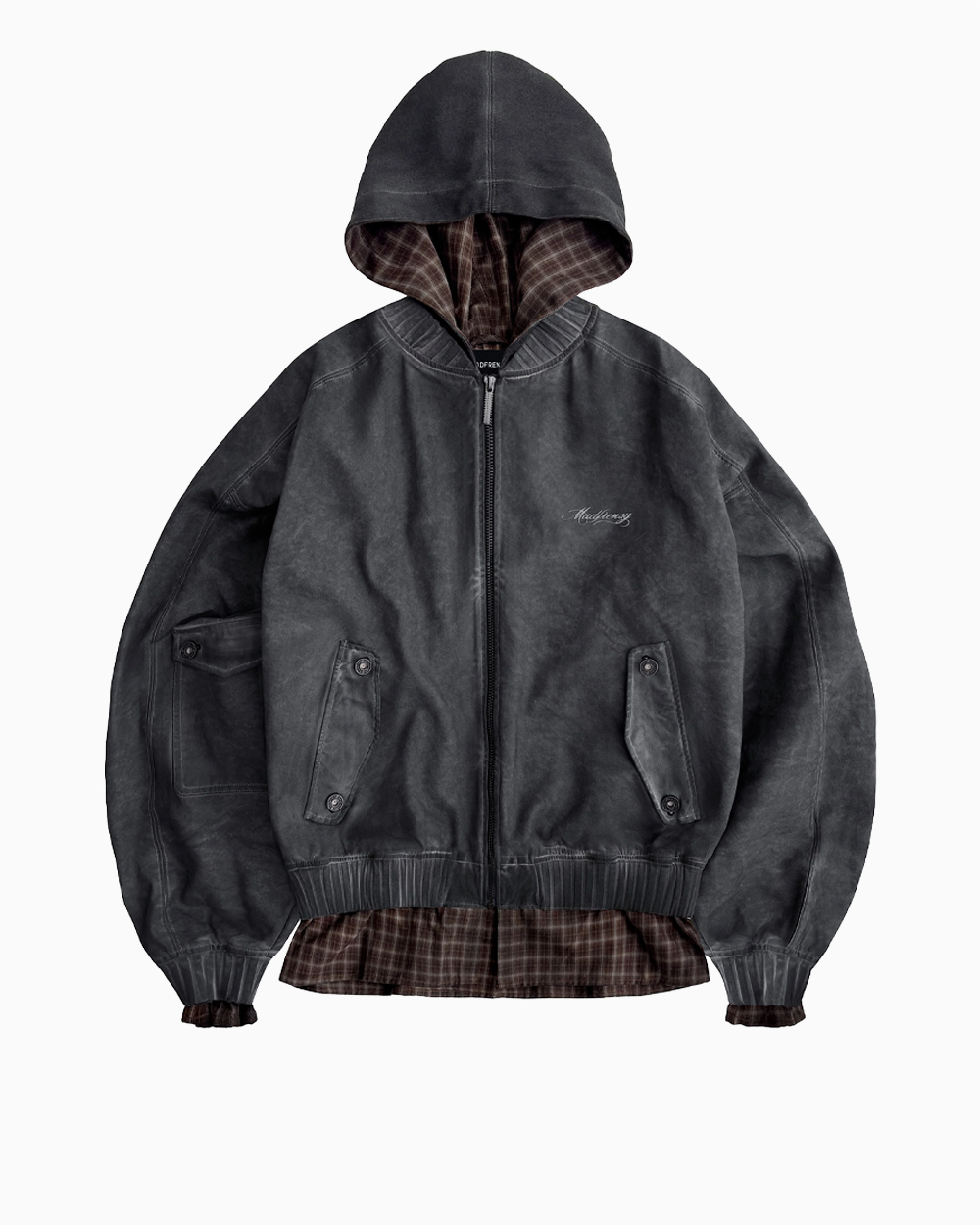 Бомбер с капюшоном двусторонний MADFRENZY Oversized