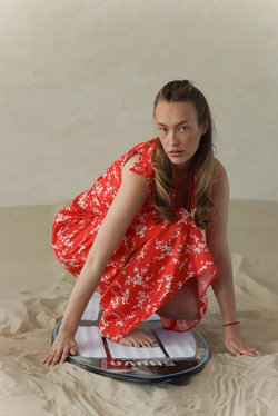 Летнее платье с жилеткой из вискозы