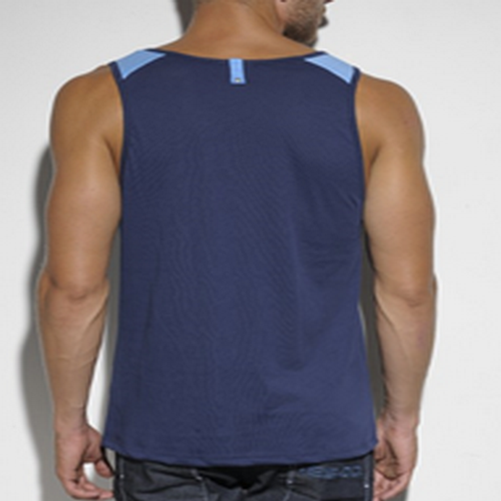 Мужская майка темно-синяя с голубым ES