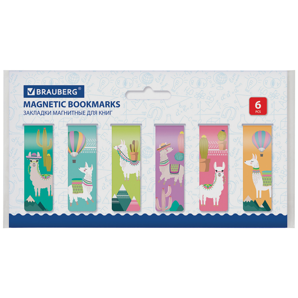 Закладки для книг МАГНИТНЫЕ "ANIMALS" набор 30 шт. 60x20 мм BRAUBERG (3 штуки в упаковке)
