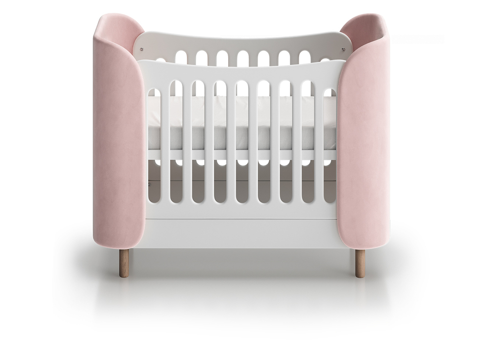 Кроватка KIDI Soft mini cпальное место 60*120 см (розовый)