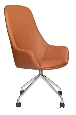 Кресло для офиса МГ-24 А хром паук 4 луча (ткань, экокожа)