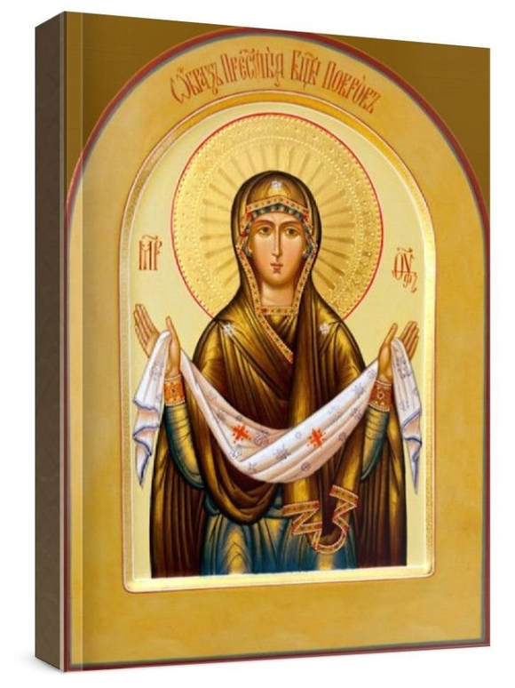 Покров Пресвятой Богородицы (рукописная икона)