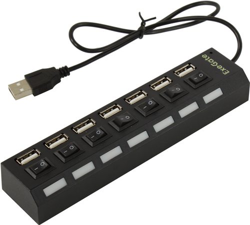 Разветвитель Exegate DUB-72SW &lt;EX293978RUS&gt; 7-Port USB2.0 HUB