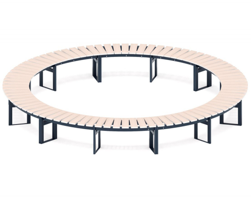 Скамья Модульная радиальная (беленый дуб) МФ 42.01.26-01 (под анкера)