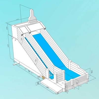 Коммерческий надувной батут-горка «Чистюля» 14*5*9 м
