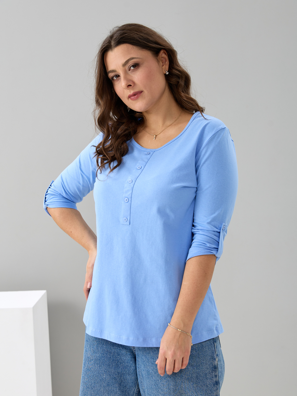 Лонгслив ЛНк-005/голубой