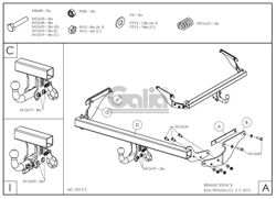 Оцинкованный фаркоп на Renault Espace 2015-2022 (без электрики), Galia R096A