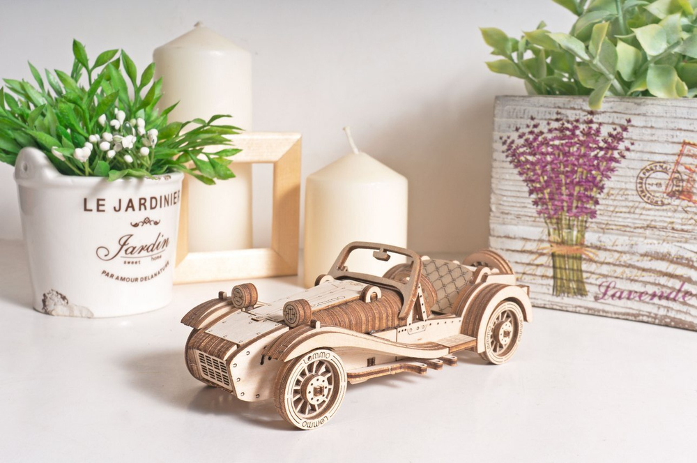 Автомобиль РОДСТЕР от Lemmo - Деревянный конструктор, 3D пазл, сборная модель