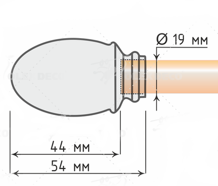 Наконечники "Беллуно" d19 мм, цвет антик