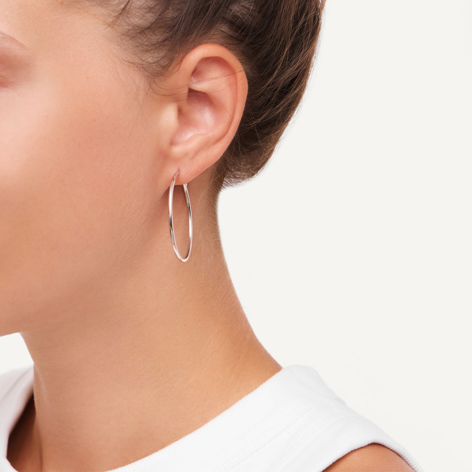 Серьги Wide Silver Congo - 3.5 cm