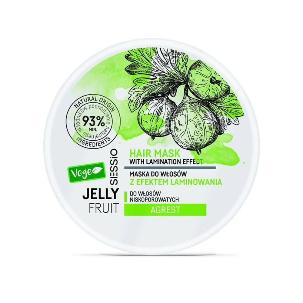 Маска для низкопористых волос с крыжовником Sessio Jelly Frut, 250 г.