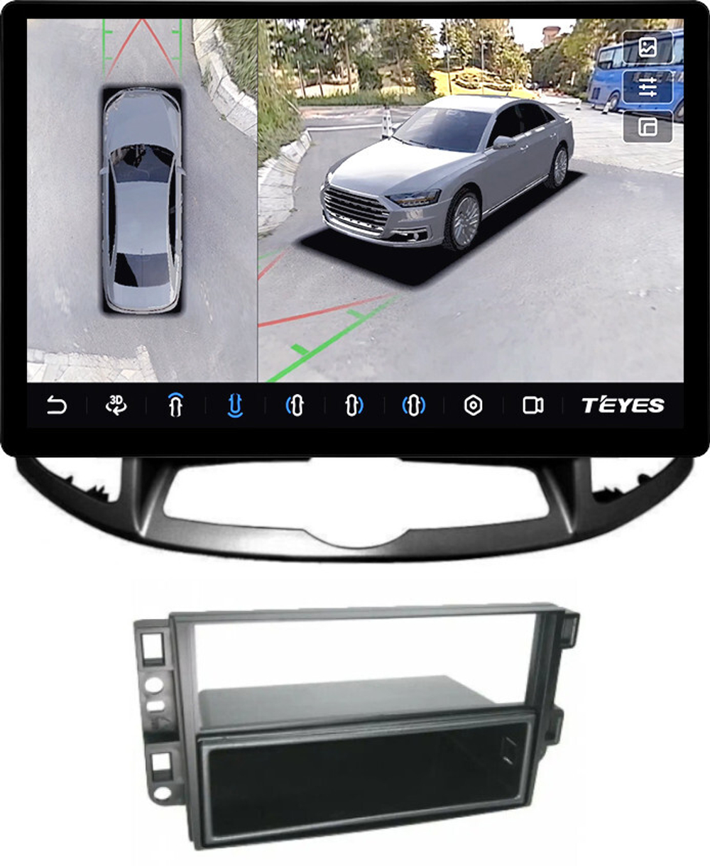 Магнитола для Chevrolet Captiva 2011-2015 (перенос БК вниз) - Teyes CC3-2K-360 монитор 13" 2K QLED на Android 10, 6Гб+128Гб, CarPlay, 4G SIM-слот, 4 камеры в комплекте