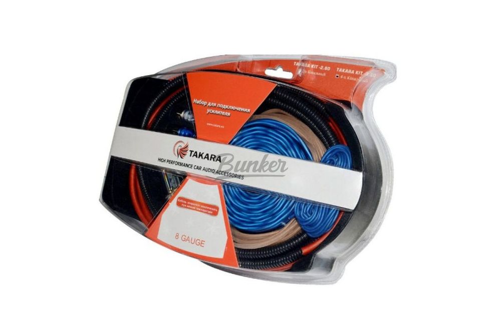 Набор проводов для усилителя КИТ TAKARA KIT 2.8 стеклянная колба предохран., (компл.)