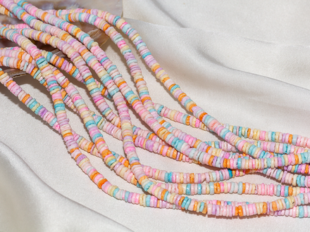 Нить бусин из ракушек 6,5мм (цвет микс)