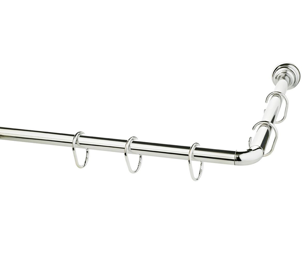 Карниз для ванной комнаты угловой 170x80 Grekon хром Греция