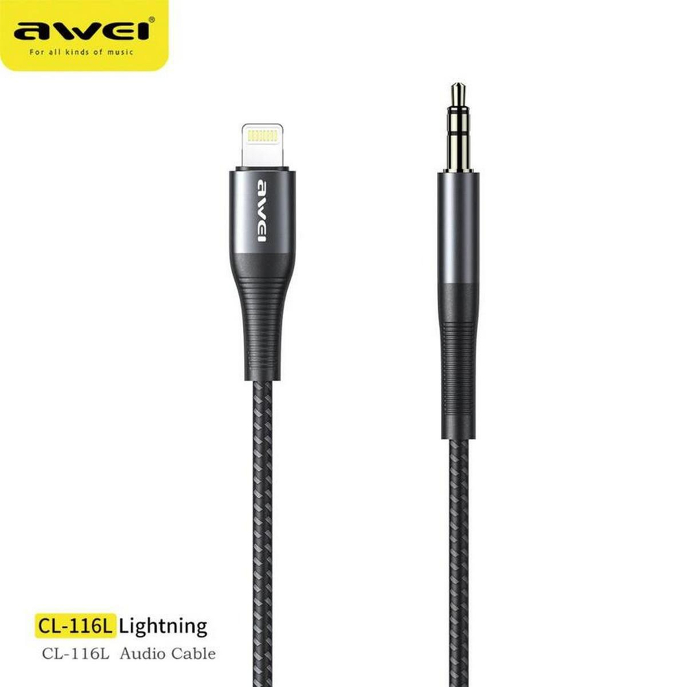 Переходник Lightning 8PIN x Audio/AUX Awei CL-116L