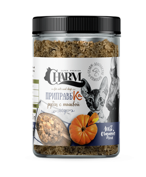 Лакомство CHARM для собак и кошек Приправа рубец дробленый с тыквой, 80 гр