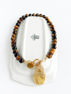 Колье Киото из бусин камня