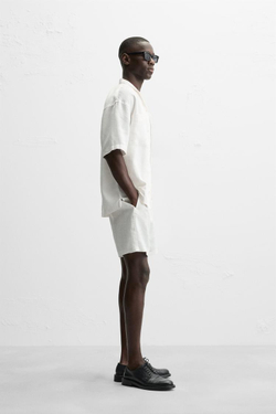 ZARA РУБАШКА ИЗ 100% ЛЬНА, БЕЛЫЙ