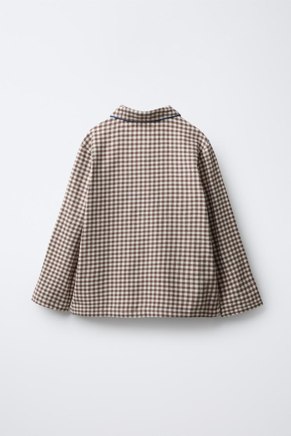 ZARA ФЛАНЕЛЕВАЯ ПИЖАМА В КЛЕТКУ ВИШИ, КОРИЧНЕВЫЙ