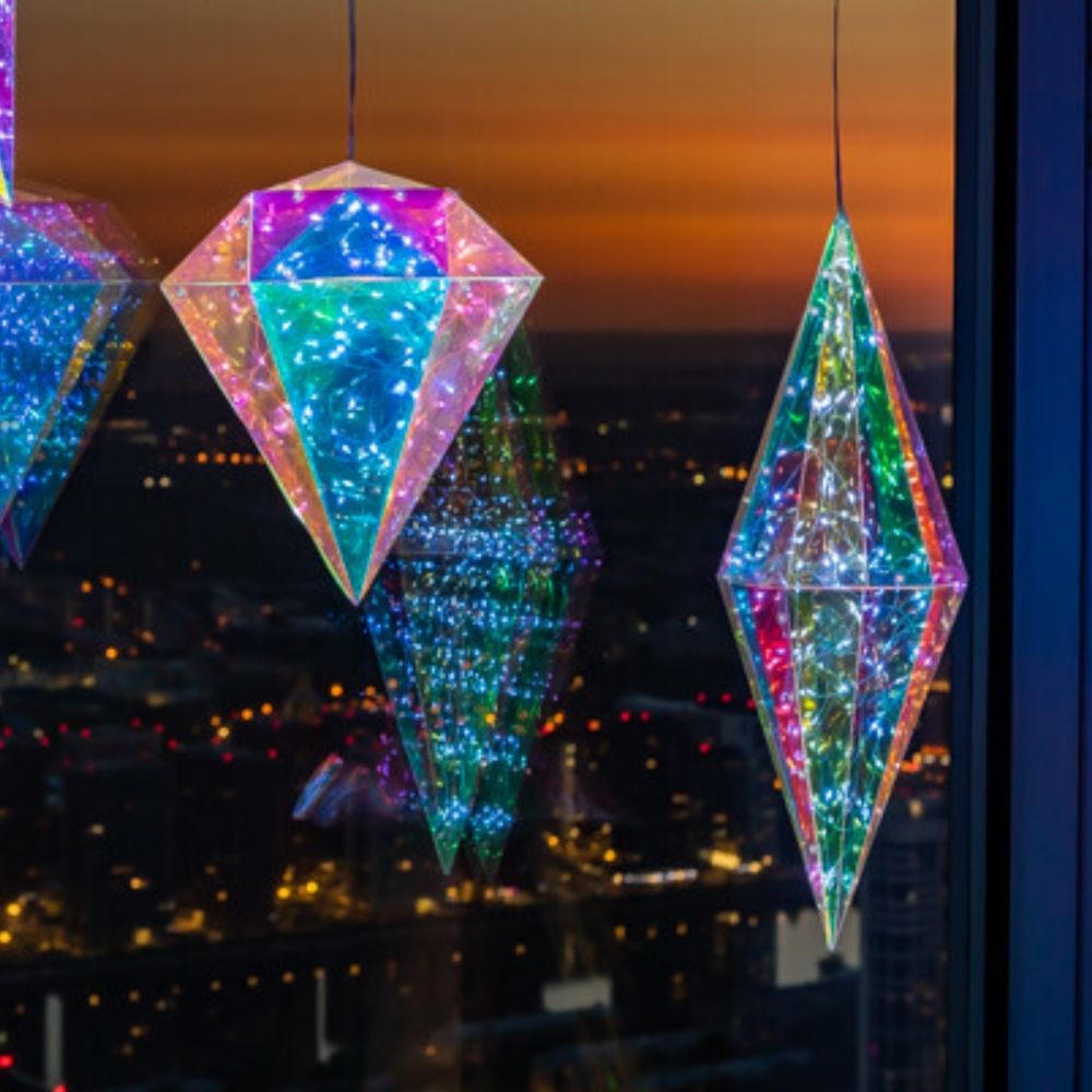 ULD-R507 3АА DIAMOND Светильник декоративный Брильянт. на батарейках 3AA не в-к. 100 светодиодов Белый свет. Цвет корпуса радужный. TM Uniel