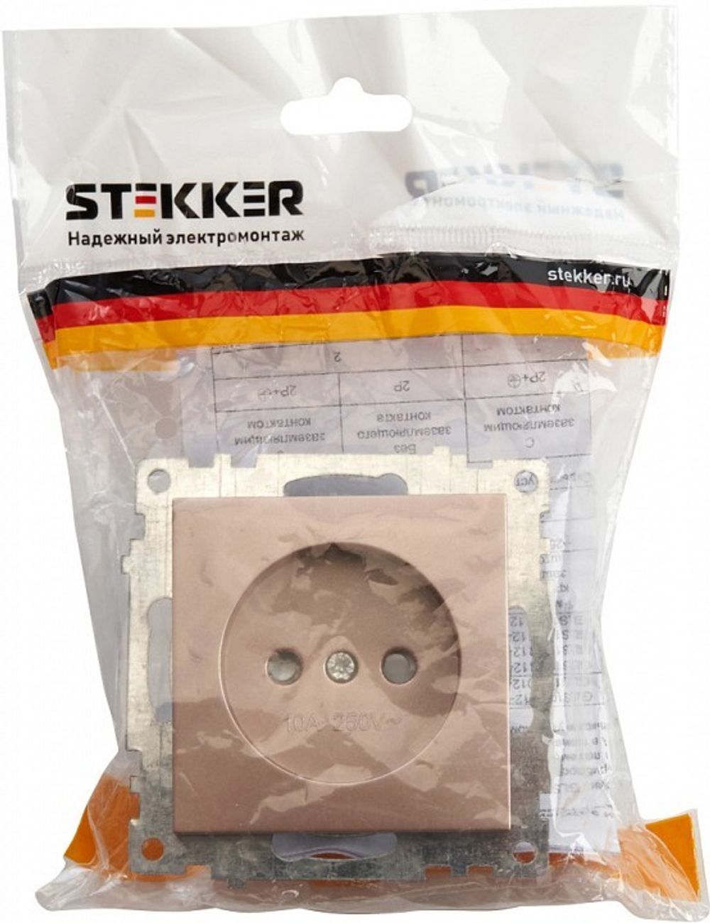 Розетка без заземления и со шторкой, без рамки Stekker Катрин 39595