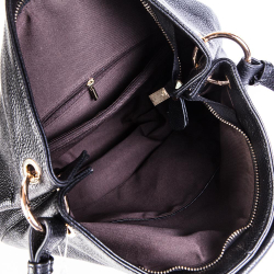 Сумочка женская средняя кожаная 34х33х13 см Doublecity 9736 Black