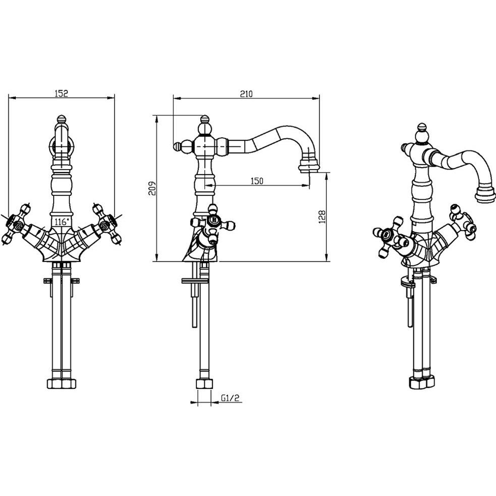 Смеситель для раковины Boheme Camelia 312
