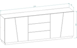 Комод Цесена 220 (МДФ) IKEA Белый DM635-6 220*43*86 см, Белый   Фиеста