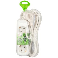 Удлинитель электрический ЭРА UDL-10-350-E Greenline 3 розетки с заземлением 5м ПВС 3x0.75мм2 | Бытовые удлинители