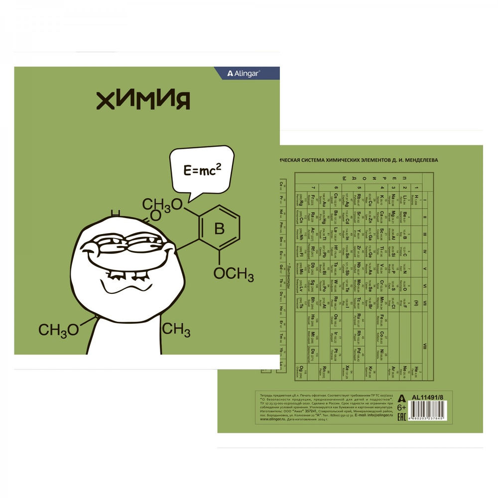 Комплект предметных тетрадей А5 48л., 10 предметов, со справ матер, скрепка, мелов. картон (стандарт), блок офсет, Alingar "Мемы"