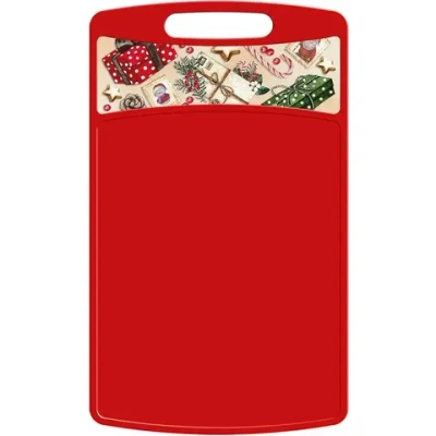 Доска разделочная Bergamo прямоугольная 260x155x3,5мм с декором Игрушки, Красный