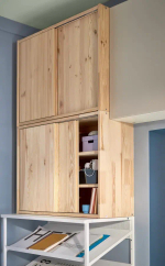 Шкаф с раздвижными дверями - IKEA IVAR/ИВАР ИКЕА, 60х30х80 см, под беленый дуб