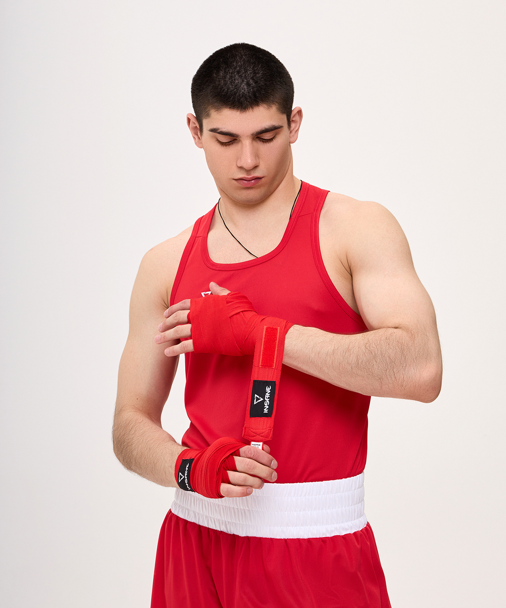 Бинт боксерский COBRA, хлопок/нейлон, красный, 4,5 м